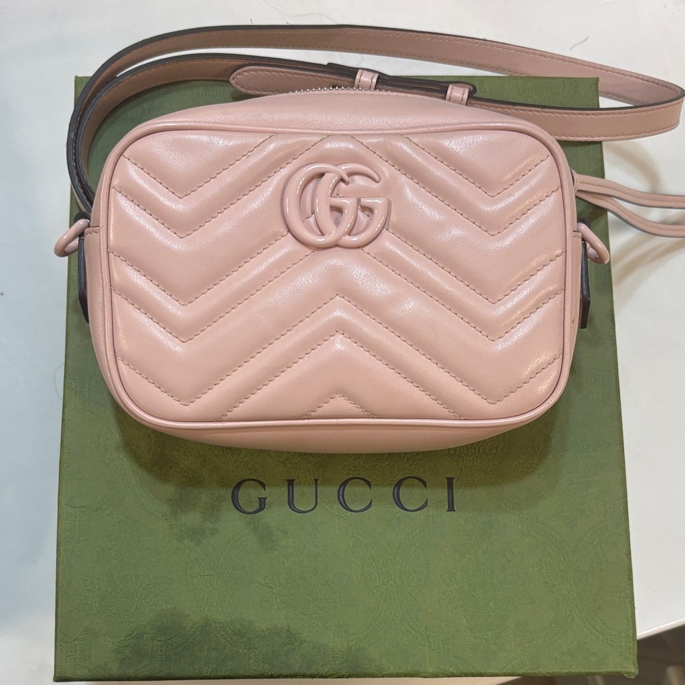 Gucci Blush Pink Chevron Crossbody Bag